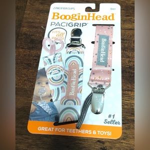 BooginHead  2 Pacifier Clips pink 0m+
